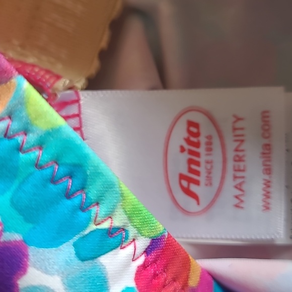 Anita Size 8 Colorful Floral Pattern Strapless Maternity Swimsuit - Picture 13 of 14